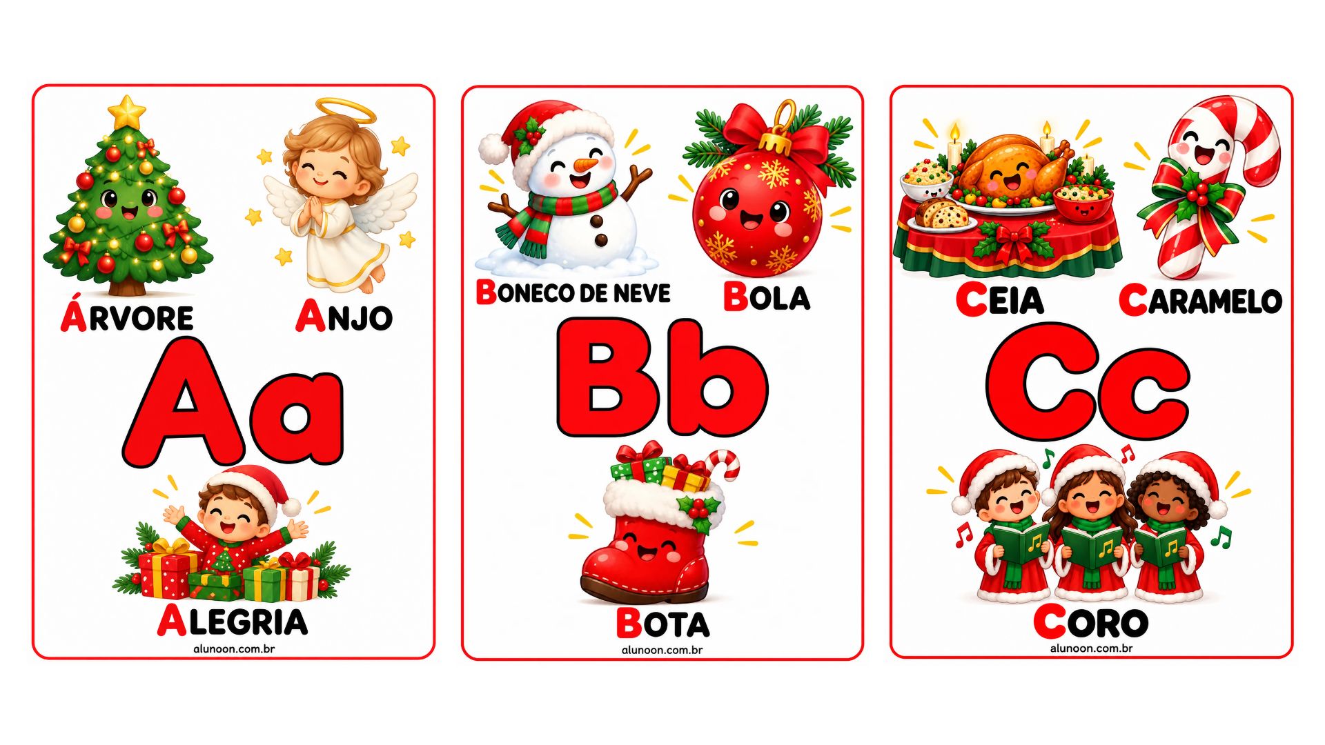 Alfabeto de Natal: Letras de A à T