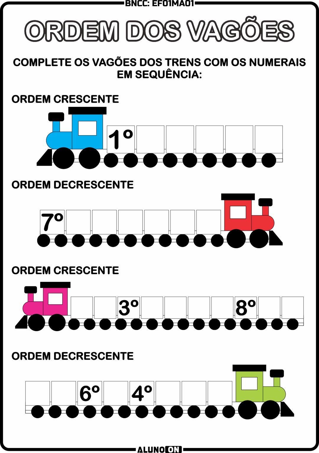 Apostila de matemática BNCC 1 ano fundamental - EF01MA01 - Educação ...