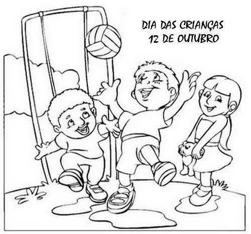 Desenhos Dia das Crianças para imprimir e colorir - Atividades.