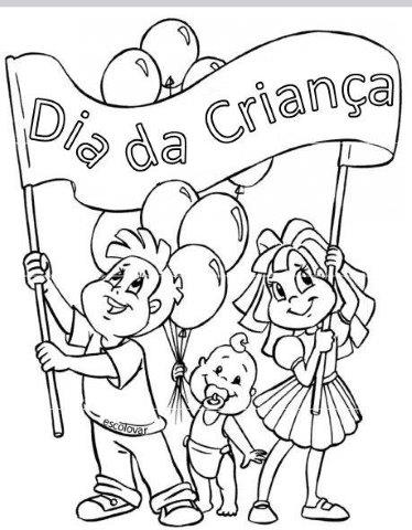 Arquivos desenho para pintar dia das crianças - Cantinho do EVA