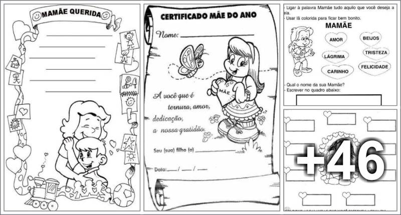 ATIVIDADE PARA COLORIR DIA DAS MÃES