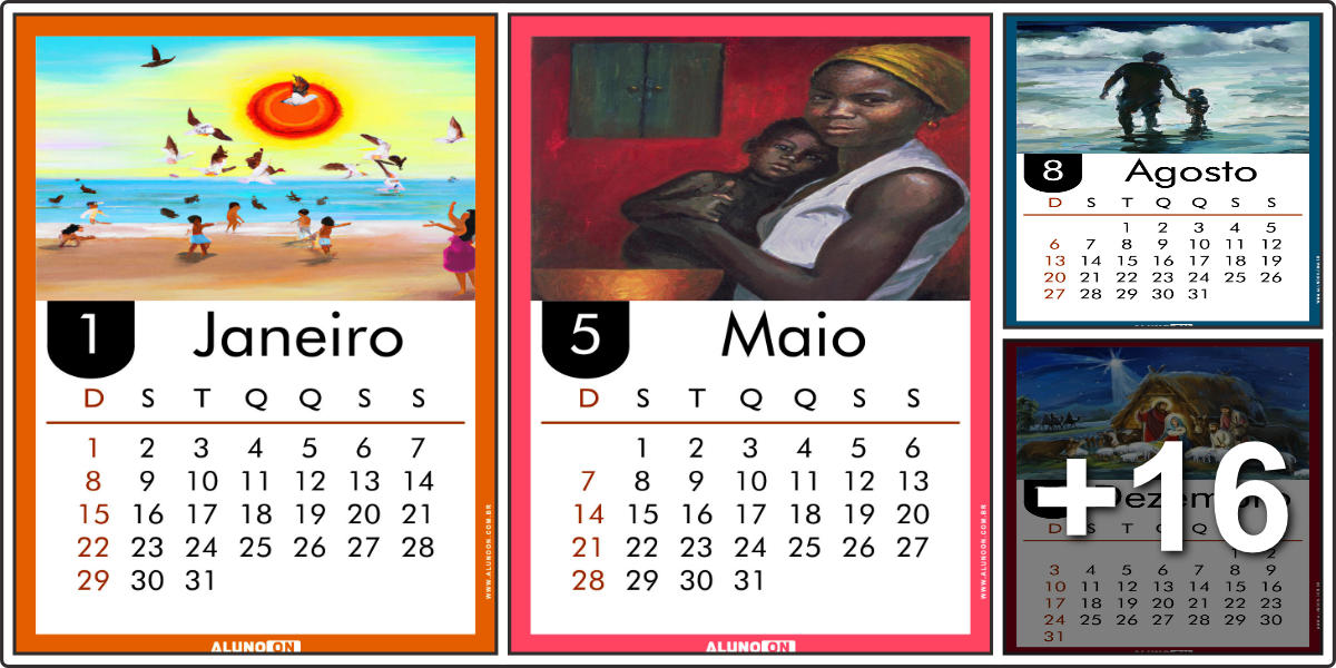 Calendário 2023 tema pinturas