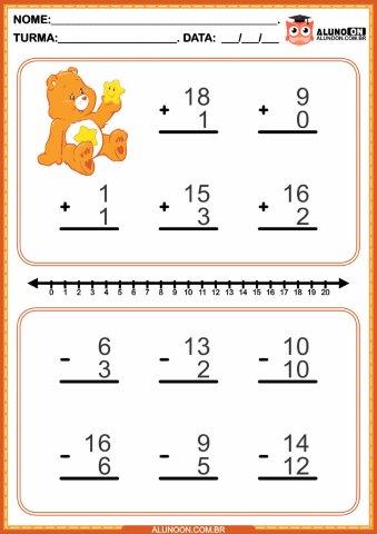 Adição e subtração até 20 em 2023