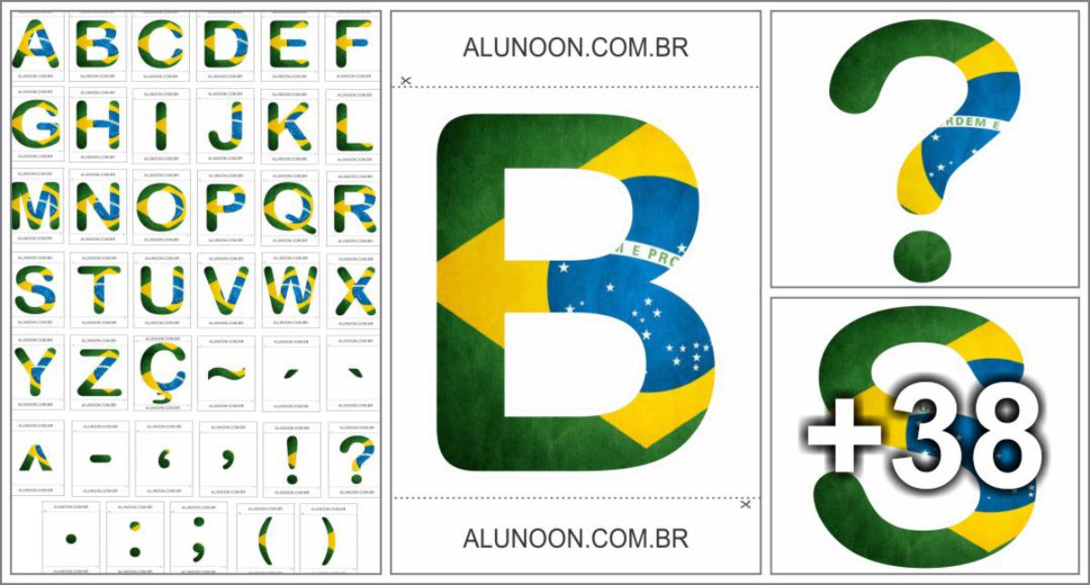 Alfabeto do Brasil com pontuações e acentuações