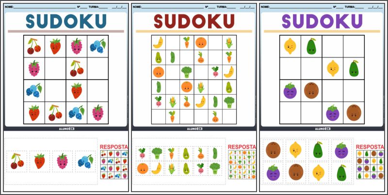 10 Atividades de Sudoku para imprimir  Sudoku para imprimir, Sudoku,  Atividades educativas